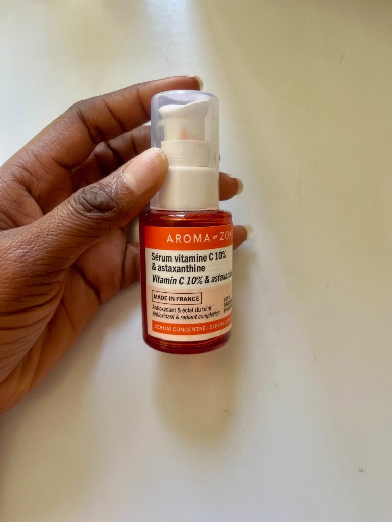 Aroma-Zone Vitamin C 10 percent and Astaxanthin serum for a simple skincare routine for Beginners
