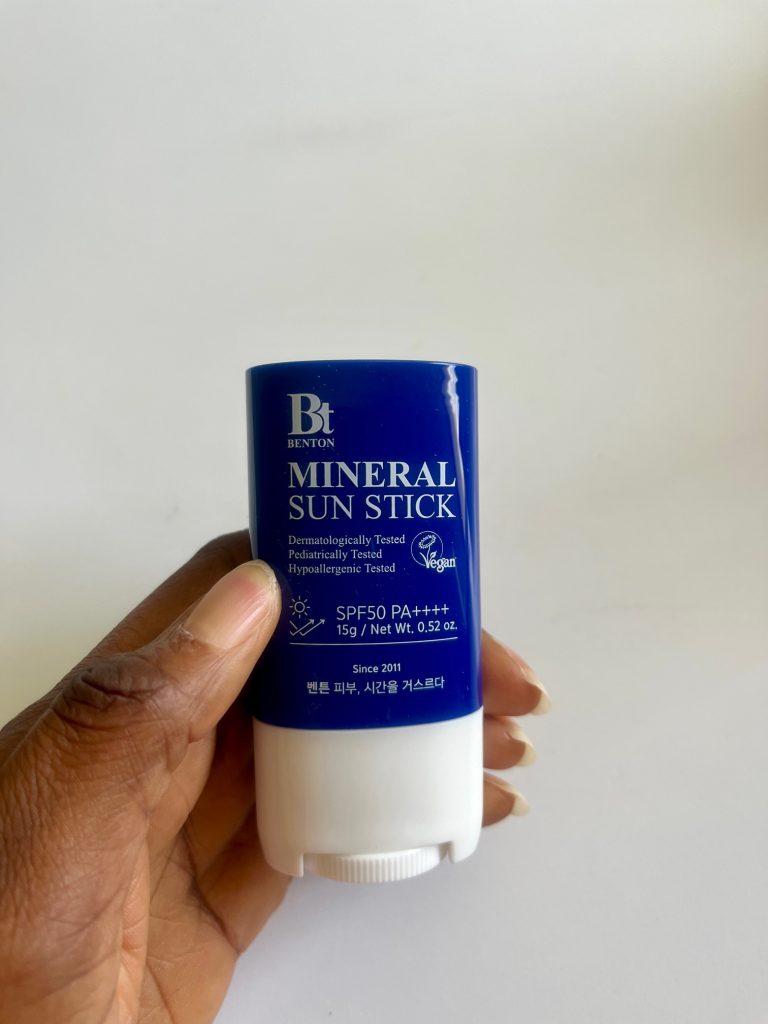 Benton Mineral sunscreen stick for dark skin with no white cast