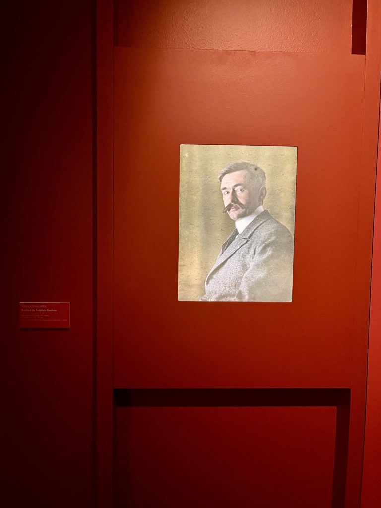 An archival photograph displayed in the exhibition cinematographer Frédéric Gadmer, one of the men behind the 1930 mission to Dahomey.
